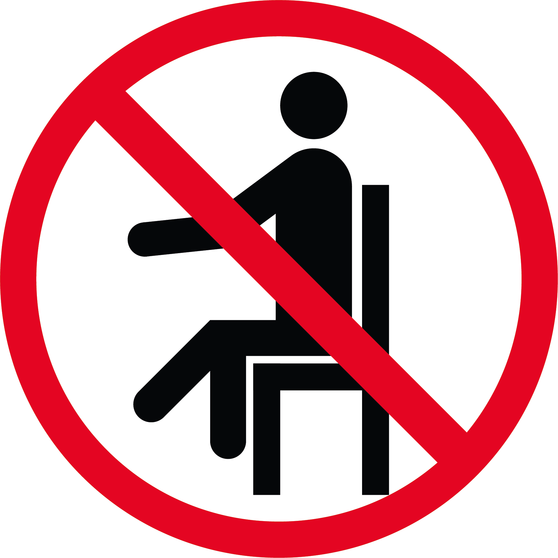 Set bestehend aus 2 Aufklebern: Sitzen erlaubt/nicht erlaubt, Rund,  je Ø 15 cm
